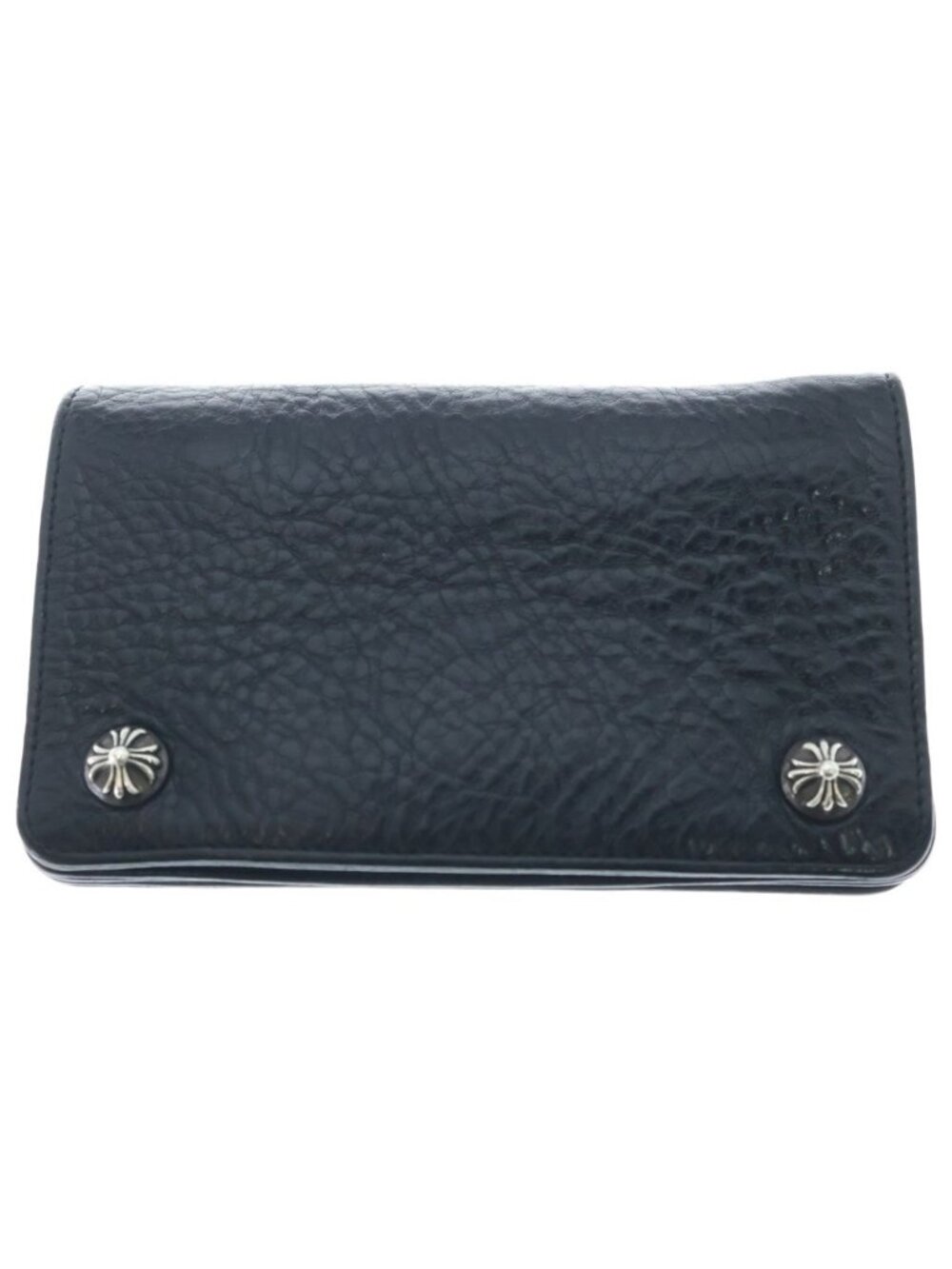 Chrome Hearts Cross Ball Button Leather Wallet Heavy Black